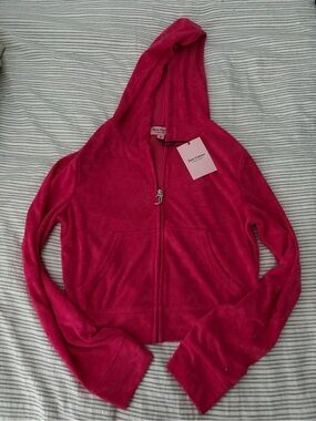 Juicy Couture Fuchsia Velour Zip-Up Hoodie